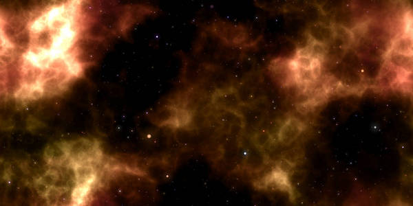 橙色云彩在夜空银河背景。抽象宇宙无穷纹理。3d 渲染。3d 插图
