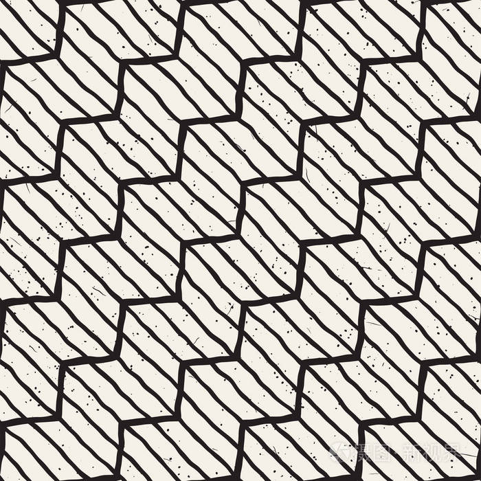 黑白描边背景.手工绘制的墨迹纹理为您的花样