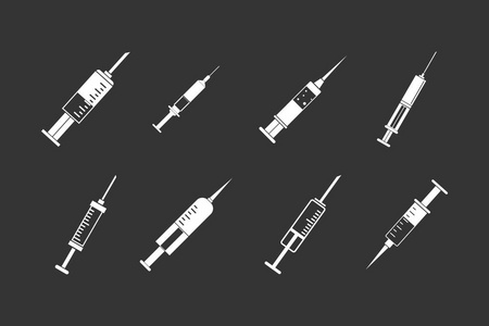 注射器图标设置灰色矢量