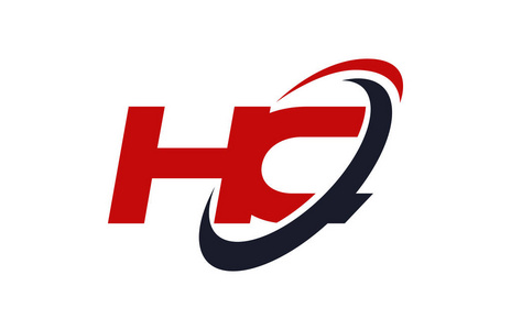 hc 徽标旋风椭圆红色字母矢量概念照片