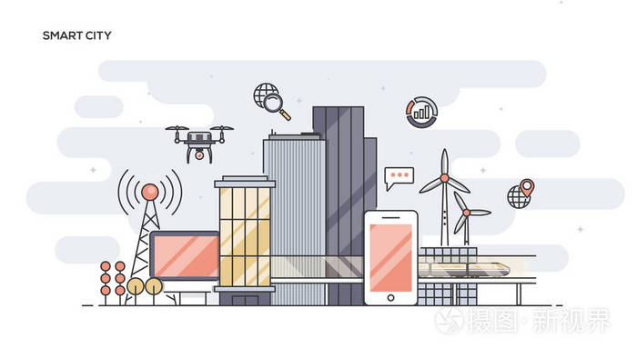 智慧城市平面设计横幅