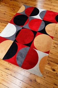 彩色圆圈图案的地毯