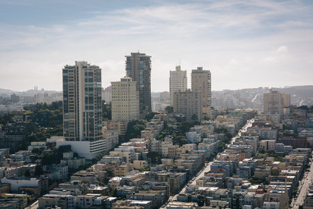 从塔顶在 San Francisco，加州的视图