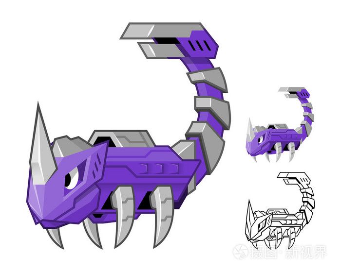 机器人蝎子卡通人物插画 正版商用图片0chujj 摄图新视界