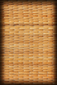 与多彩多姿的编织的图案 Vignette Grunge 纹理自然赭石稻草餐具垫