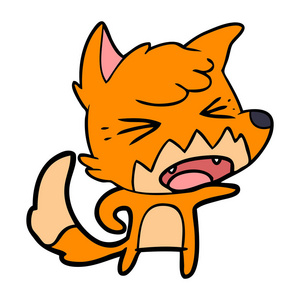 愤怒的卡通狐狸的矢量例证