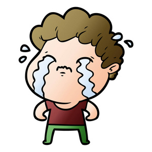 卡通人物哭泣的媒介例证照片