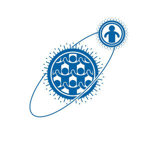 社会和人的互动创意 logo