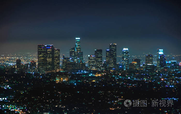 夜景的洛杉矶 加利福尼亚州照片 正版商用图片0ci31c 摄图新视界