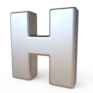 金属字体字母 H 3d