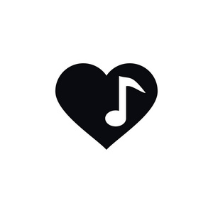 独立的音乐图标。宋向量元素可以用于首歌 爱 心设计概念