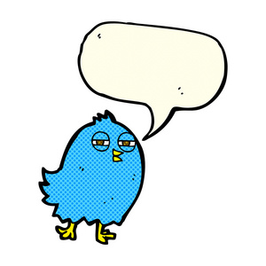 可爱的卡通鸟与讲话泡泡图片
