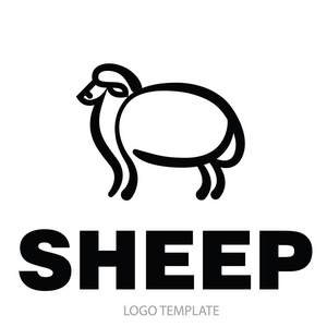 线性风格化绘制的羊