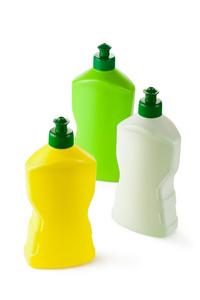 三配套与清洁液体的塑料瓶