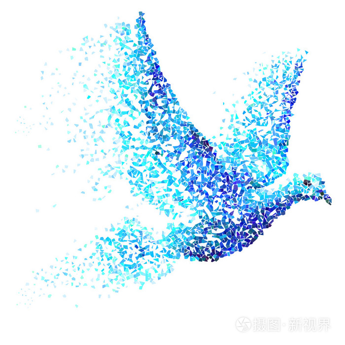 蓝色粒子的和平鸽