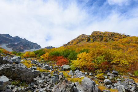 日本北部阿尔卑斯山的风景