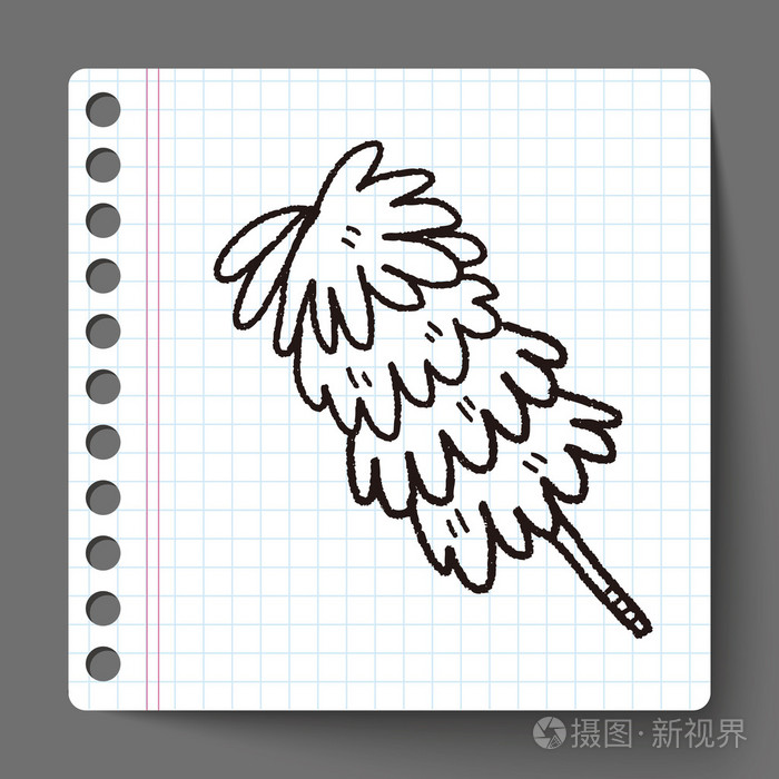 鸡毛掸子涂鸦插画-正版商用图片0cja3q-摄图新视界