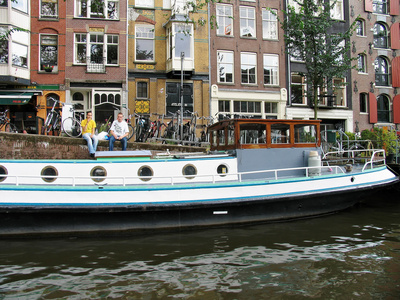 一个视图老阿姆斯特丹，荷兰
