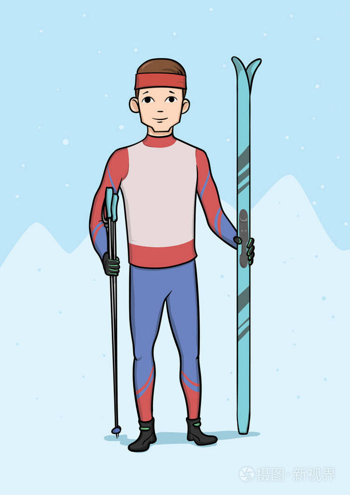 冬季运动,滑雪比赛.矢量图