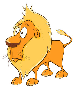 黄色卡通狮子简笔画照片