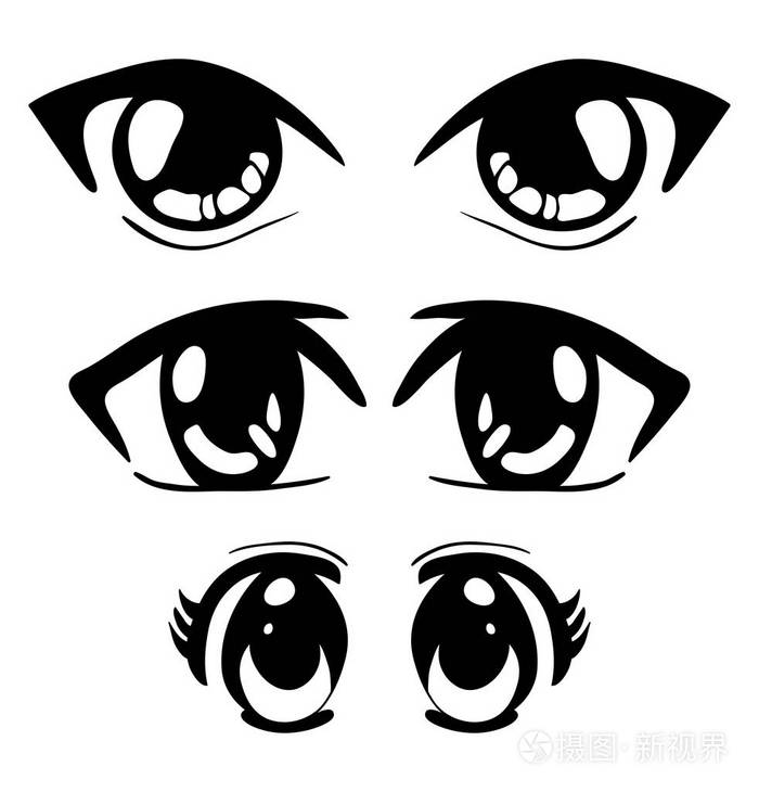 漫画的眼睛矢量符号图标设计美丽的插图iso
