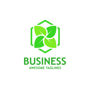 六角形叶生态自然标志照片