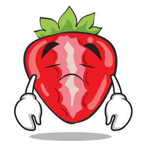 悲伤的草莓字符卡通风格