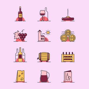 葡萄酒主题插图