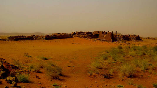 Musawwarat es Sufra 废墟，麦罗埃，苏丹的全景