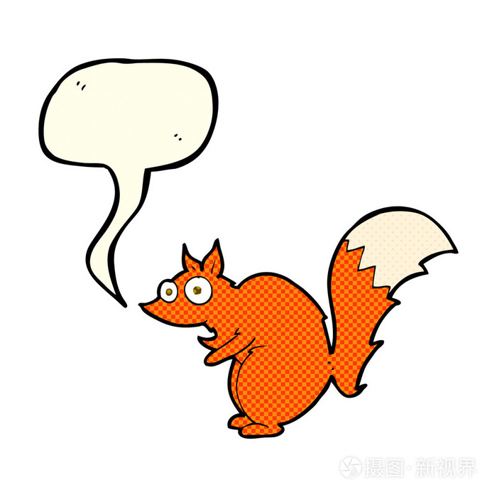 讲话泡泡有趣受到惊吓的松鼠漫画