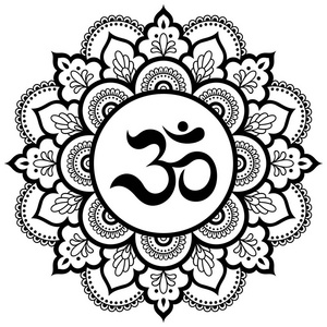 东方风格的装饰图案在印度风格的指甲花纹身图案照片