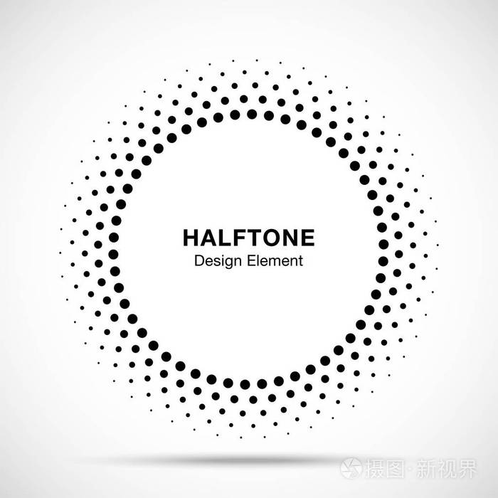 圆形边框图标使用半色调圆点光栅纹理