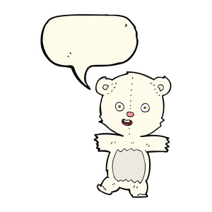 讲话泡泡卡通可爱的北极熊幼崽