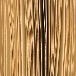 稍稍打开书页特写背景棕褐色,大型垂直宏工作室拍摄照片