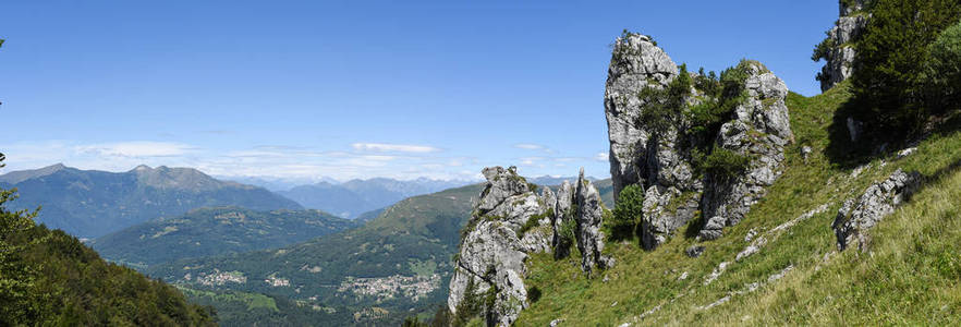 瑞士卢加诺上空的德蒂黛拉韦奇亚山