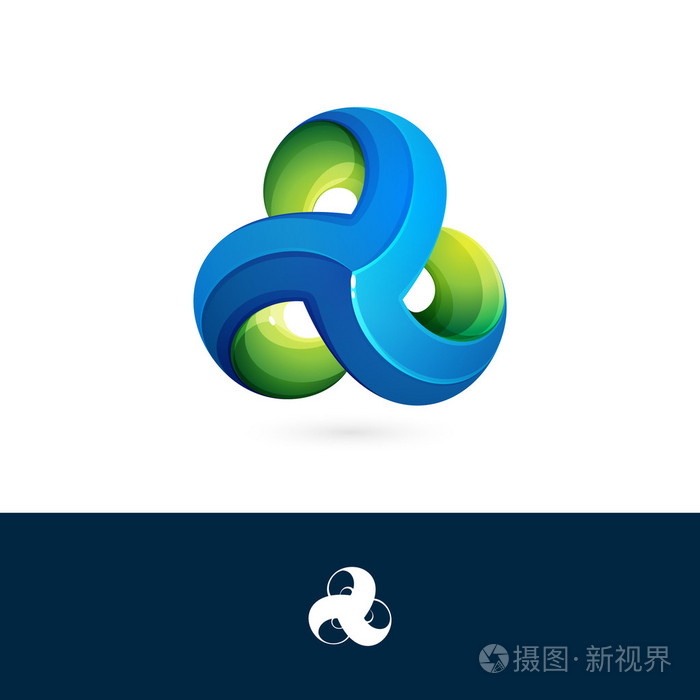 蓝色和绿色循环无限标志型