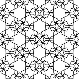 黑色和白色几何无缝模式与抽象 b 线