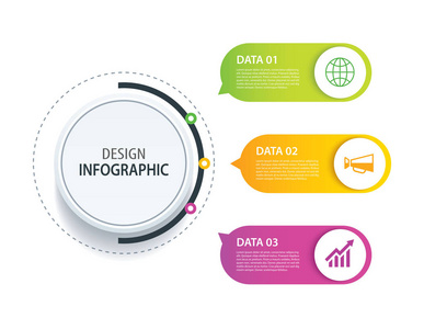 3 信息图表设计矢量和市场营销的偶像。可用于 w