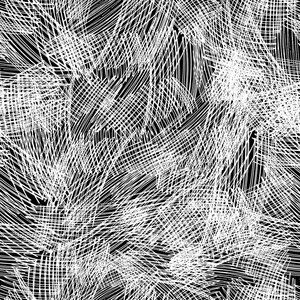 在黑色背景上的白色.手绘田庄纹理.油墨几何元素.时尚现代的风格.