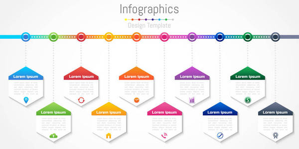 您的业务与 10 选项 零件 步骤或过程，矢量图的的信息图表设计元素