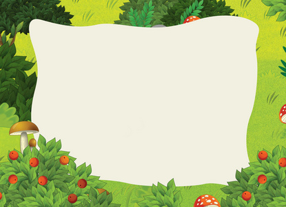 动漫白色男卡通架现场与森林照片