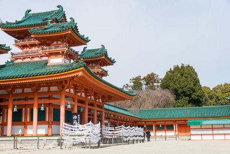 京都，日本2015 年 1 月 12 日 平安神宫。一个著名的宗教圣地在古都城京都，日本