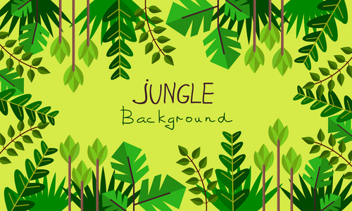 丛林设计背景或海报模板.