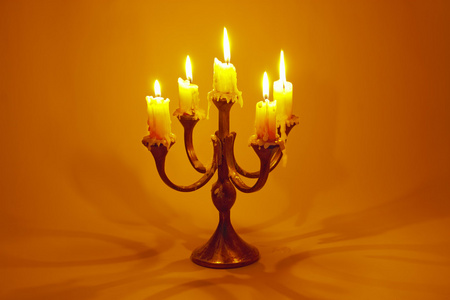 旧烛台蜡烛照片