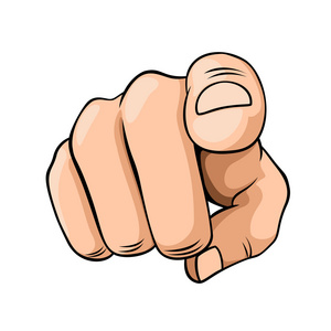 在一张白纸的指针手指照片