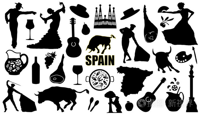 西班牙剪影插画-正版商用图片0cndxl-摄图新视界
