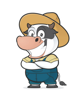 动物牛工人卡通图片