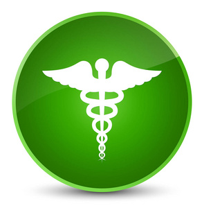 医疗图标优雅的绿色圆形按钮