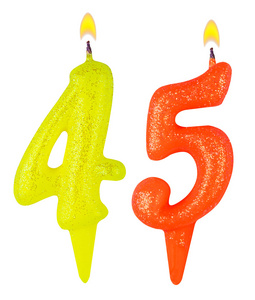 生日蜡烛数字四十五图片