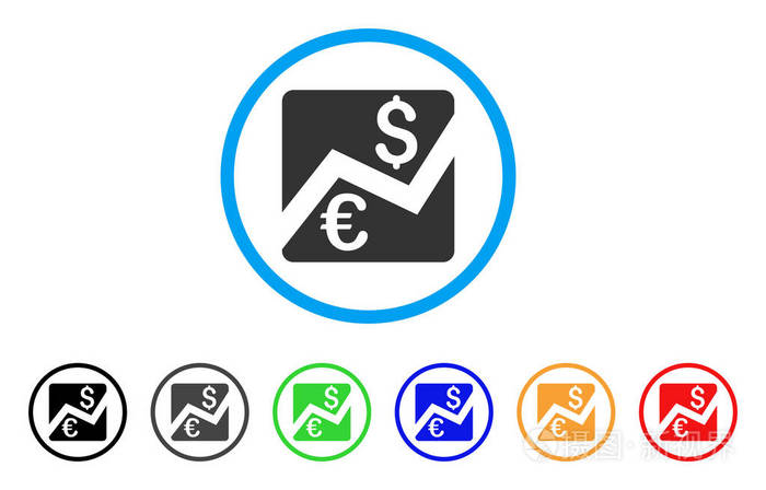 外汇市场图表圆形图标
